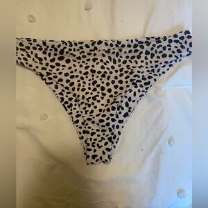 SHEIN Black and Cream Leopard Print Bikini Bottom